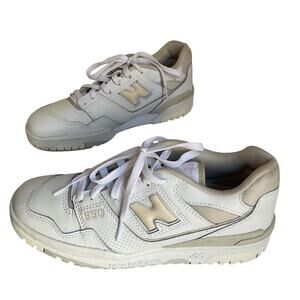 New Balance 550 White Beige Leather Sneakers Women’s Size 8 EU 39 Retro Classic